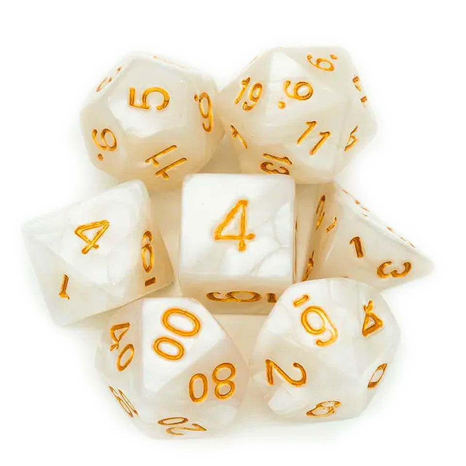 Celestial - Dice Set - White Gold