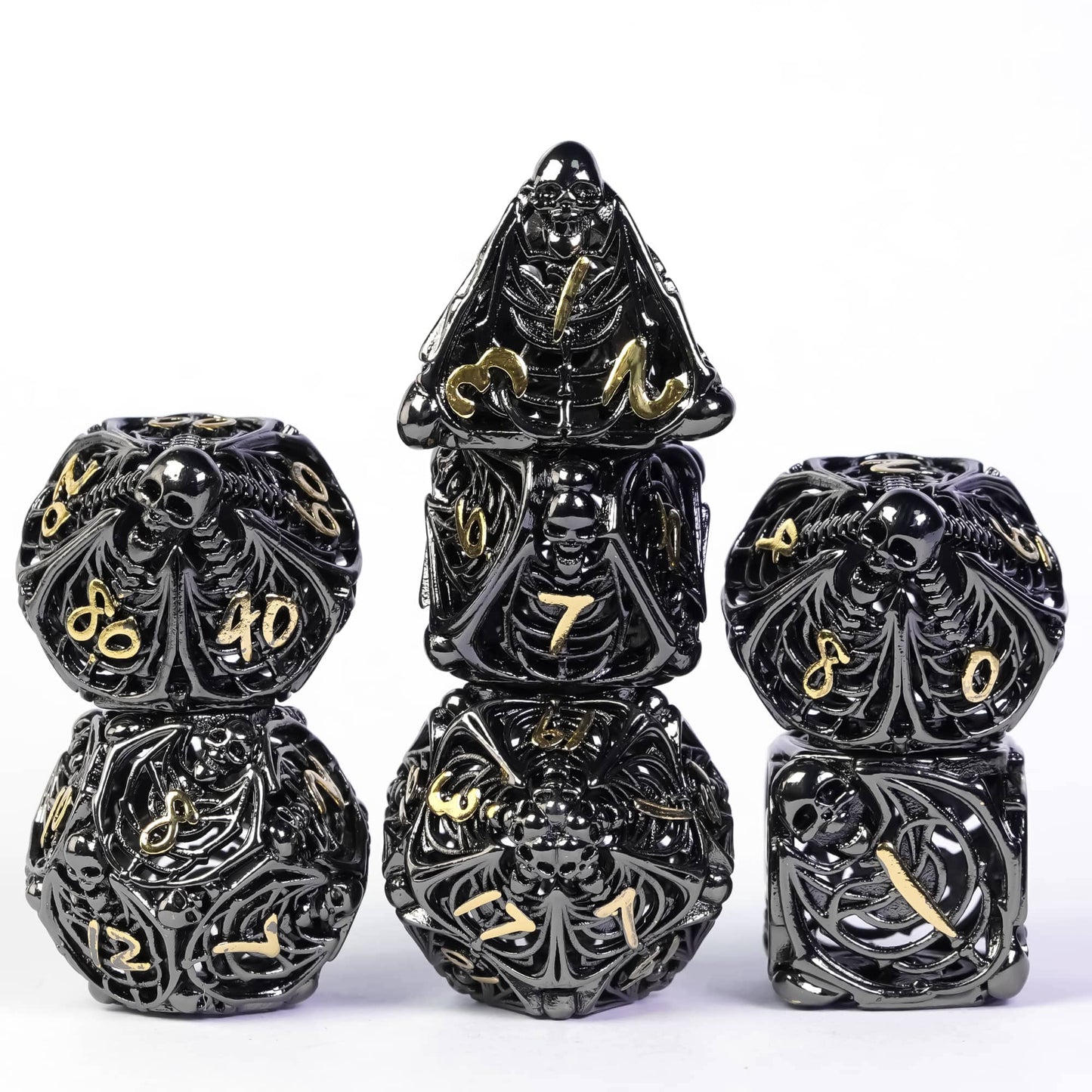 Hollow Metal Skeleton Dice