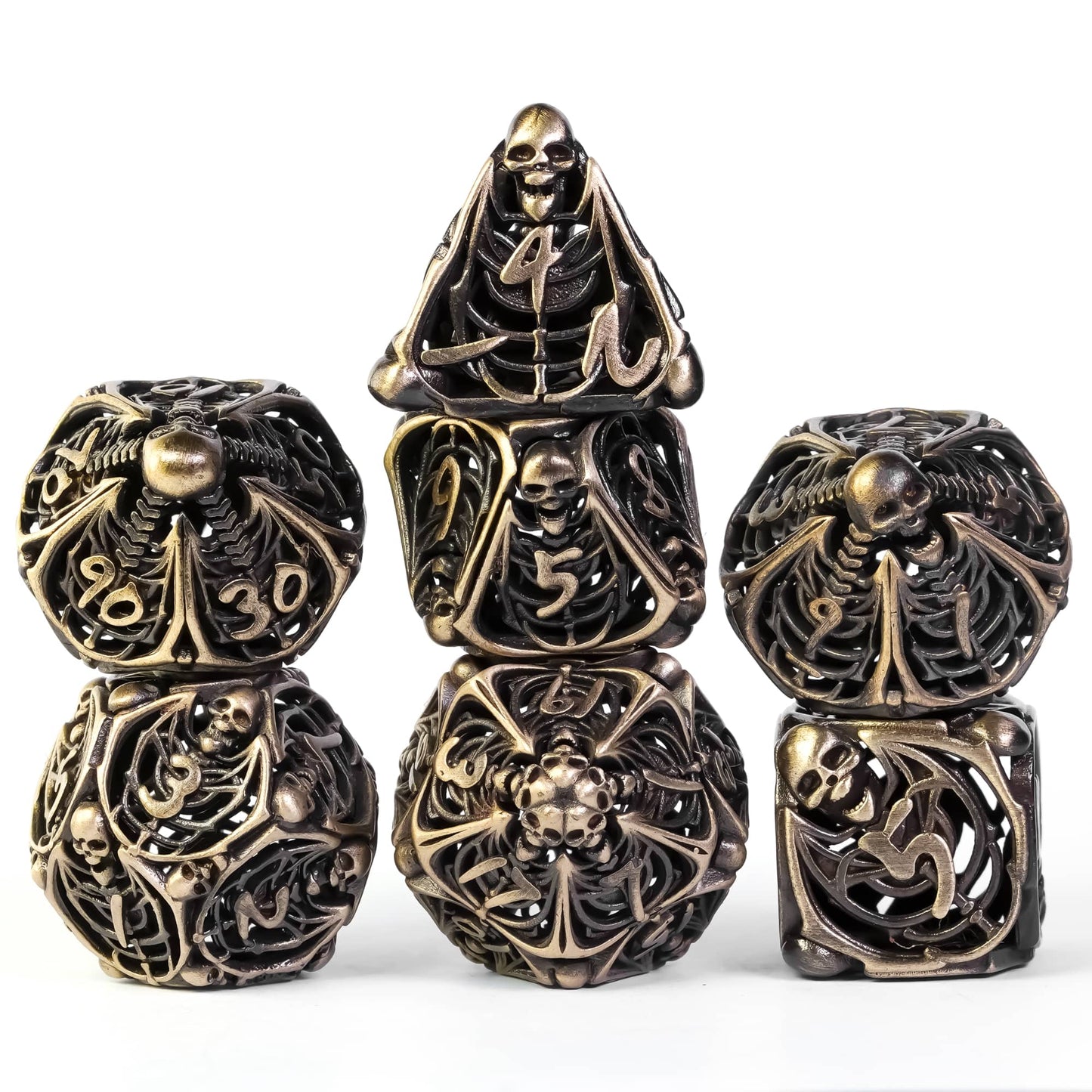 Hollow Metal Skeleton Dice