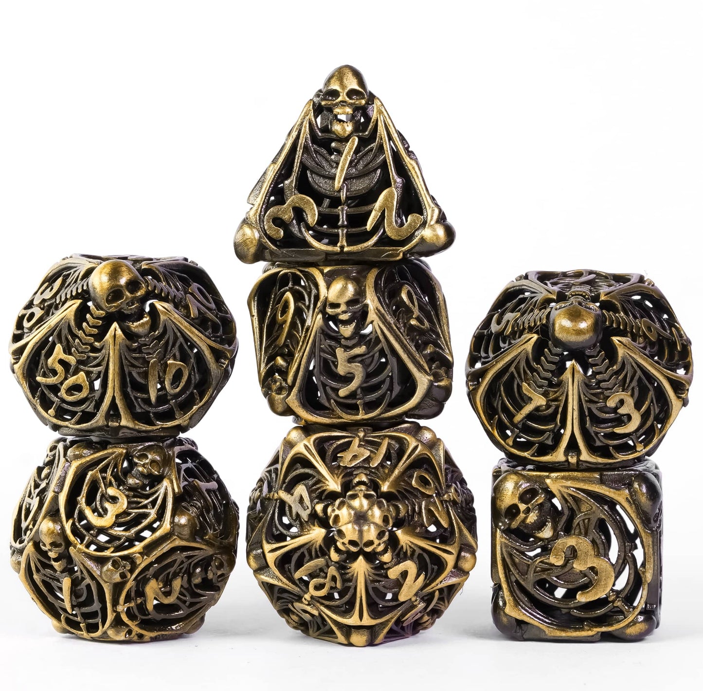 Hollow Metal Skeleton Dice