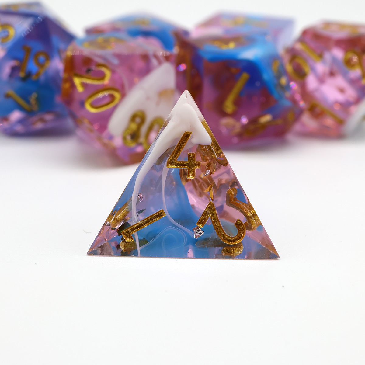 WEAVE - Dice Set - Pink Blue Gold