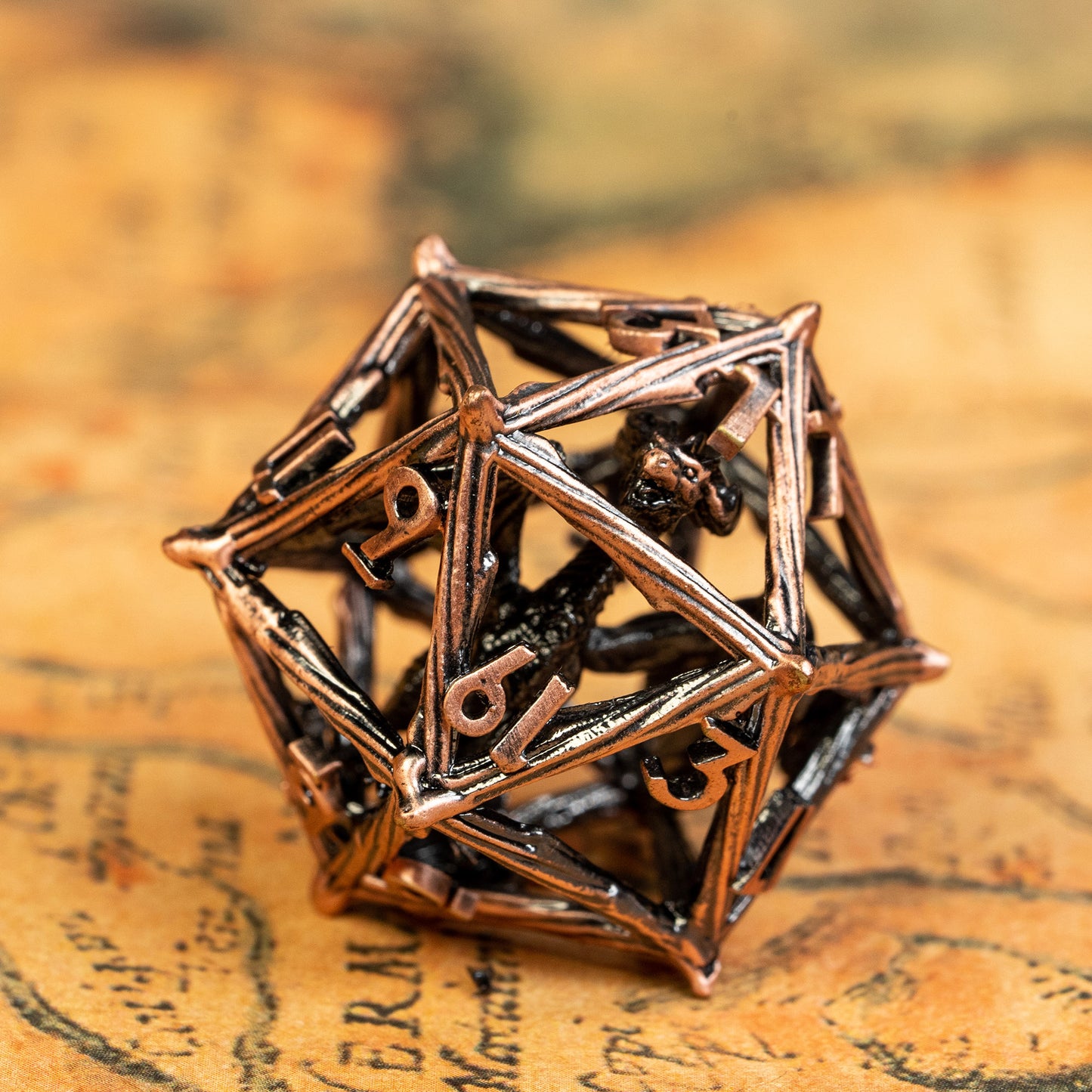 Hollow Metal Dice Imprisoned Dragon