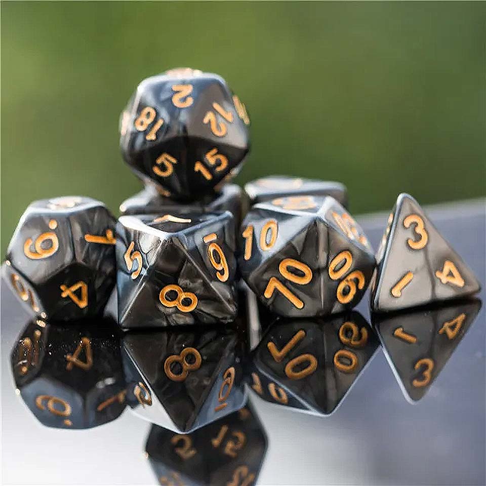 Necromancy - Dice Set - Black Gold