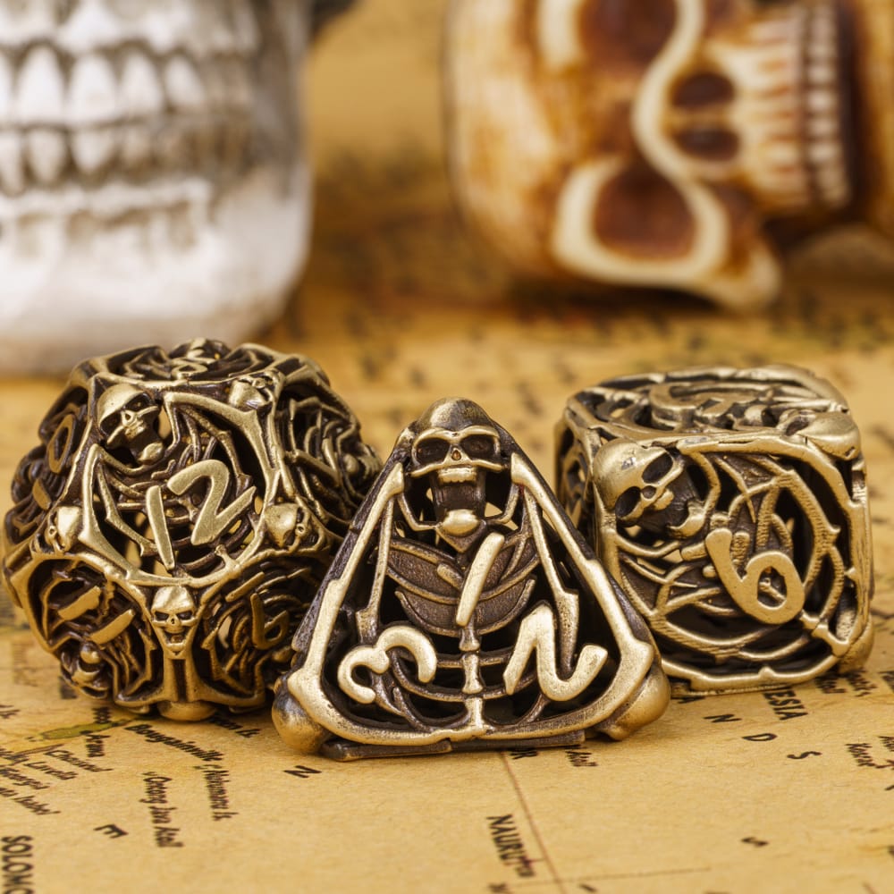 Hollow Metal Skeleton Dice