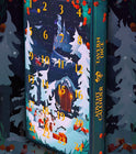 The calendar standing in its illustrated winter scene, spine visible