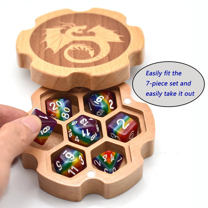 Wooden Dice Case - Fit for 16mm Dice Sets - Wood Storage Box