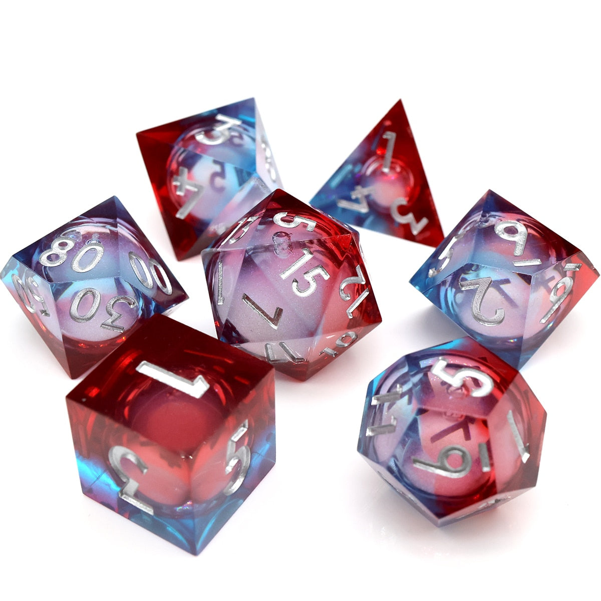 COUNTERSPELL - Liquid Core Dice Set - Red Blue White – Tavern Dice