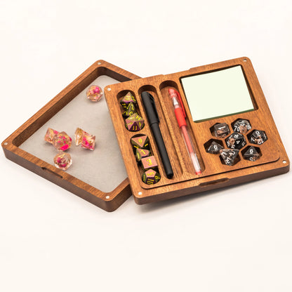 Dice Storage Tray - 2-in-1 Wood Dice Case and Dice Tray